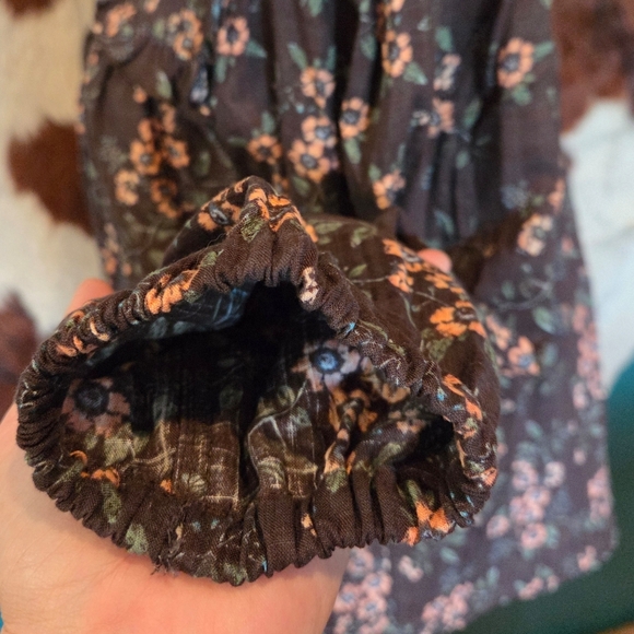 a.n.a Dark Floral Blouse with Ruffle Detail - Picture 4 of 8